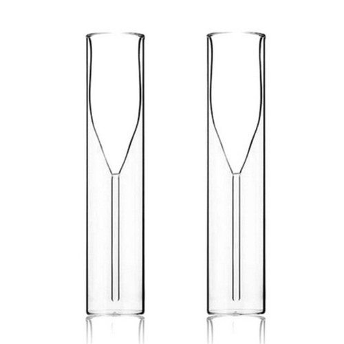 2pcs Champagne Glass Double Wall Glasses Flute Goblet Bubble Wine Cup