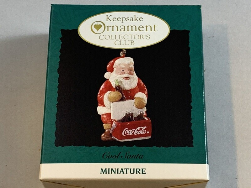 Hallmark Keepsake Ornament Miniature 1993 Cool Santa  Coca Cola collectors club