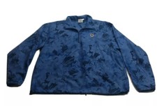VTG Roche Men's L Golf 1/4 Zip Windbreaker Jacket Blue Horseshoe Floral Made USA