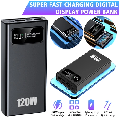 Portable 70000mAh 120W Power Bank Large Capacity External Battery Fast Charging image 2