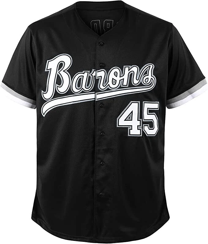 Tocament Birmingham Barons Michael Jordan 45 Baseball Jersey Black