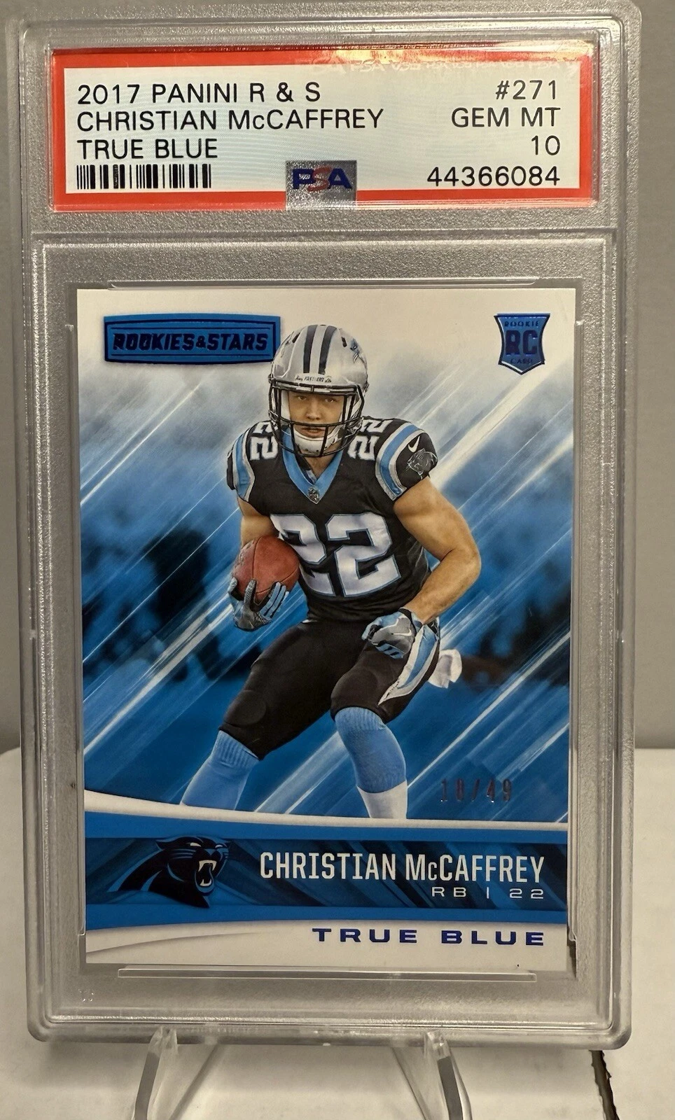 Christian McCaffrey Panini Rookies & Stars #271 True Blue