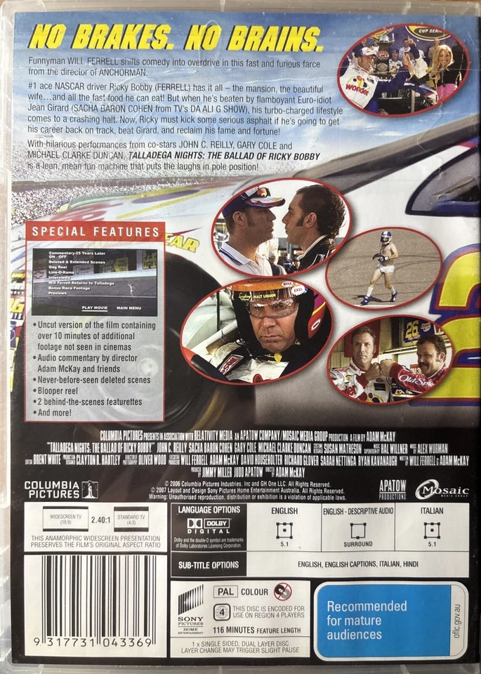 DVD: Talladega Nights - The Ballad Of Ricky Bobby NASCAR World Racing Driver Foto 2 de 4