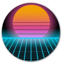 DJ 1980 Synthwave #2 Slip Mat 7" inch Slipmat Portablism Turntable x1