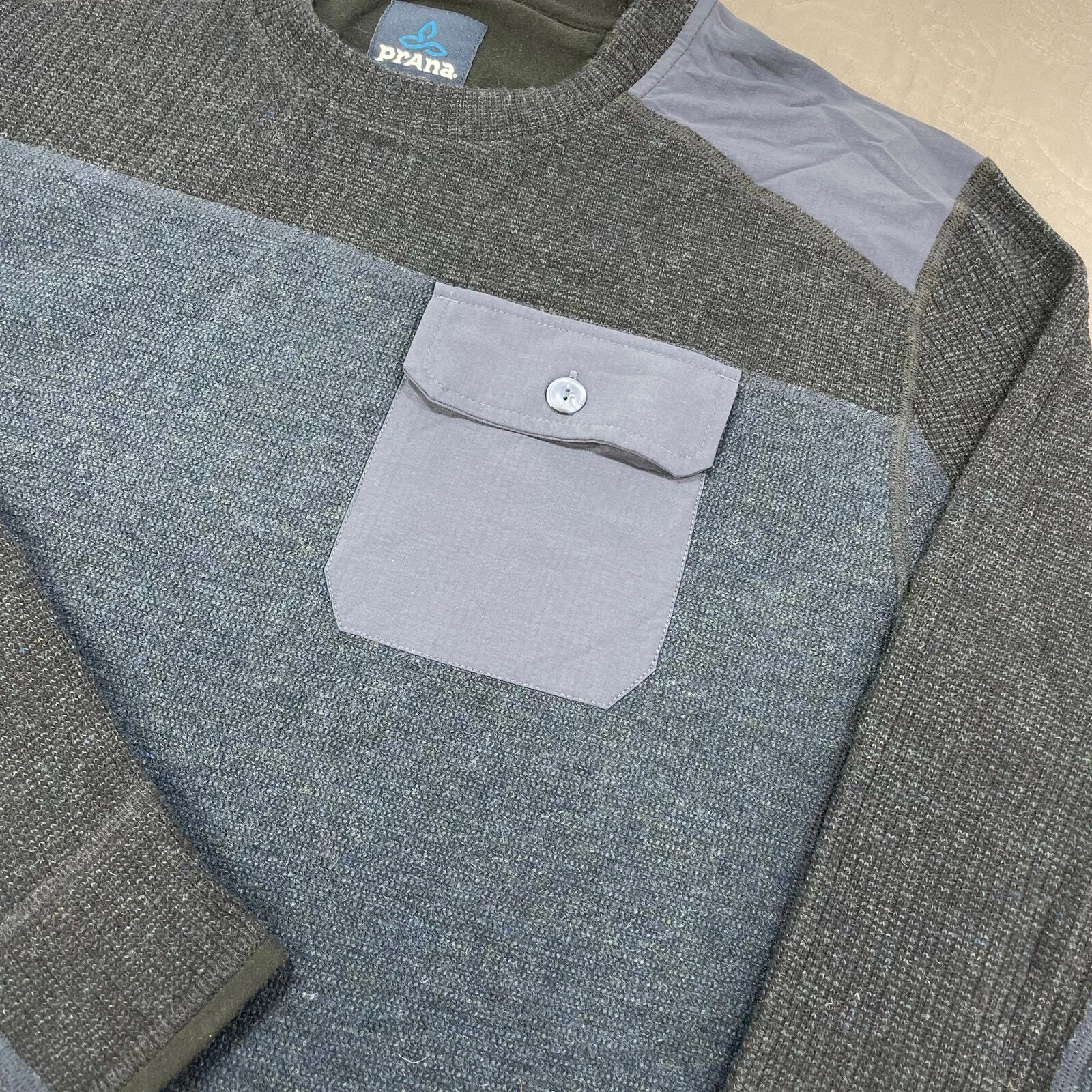 prana lonan pullover flap pocket wool knit shirt