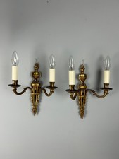 French Pair Of Gilded Antique Wall Lights, Rewired (SA1148354)