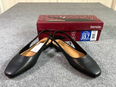 NIB! Kensie Felice Slingback Women's Black Flats Casual Dress Shoes Size 7