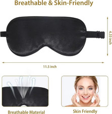 Soft Silk Sleep Mask Eye Masks for Sleep, 100 Blackout, Zero Eye Pressure, Blin