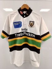 Northampton Saints Rugby Away Shirt 2006/2007 - Kooga Size S Jersey White Top
