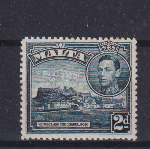 MALTA , 1938,  SG221 TYPE 41  2d SLATE-BLACK, MH     G.C.V.