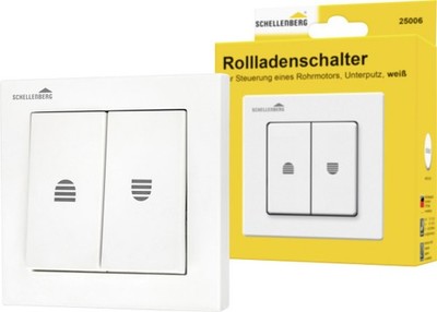 Schellenberg Rollladenschalter mit Rastfunktion unterputz weiß  Rollladenzubehör