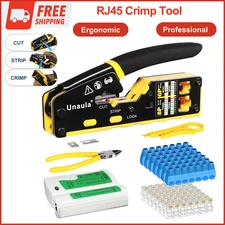 RJ45 Crimping Tool Kit - Pass-Through Ethernet Crimper for Cat5/Cat6 Connectors