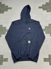 Carhartt Hoodie Mens Small Blue Cotton Knit Pullover New