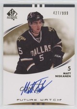 2007-08 SP Authentic Auto Future Watch 427/999 Matt Niskanen #210 Auto 5kw