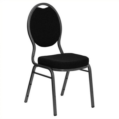 Flash Furniture Hercules Teardrop Back Stacking Chair with in Black