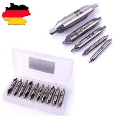PRO-TOOL2021 5/10x Zentrierbohrer Satz Anbohrer HSS 60° Kombiniert Center Bohrer Senker