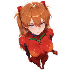 ASUKA LANGLEY EVANGELION 6" STICKER DECAL JAPANESE MOTORSPORT CAR WAIFU ANIME