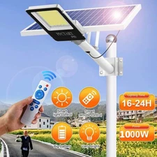 1000W LED Solar Wall Lights Commercial Dusk To Dawn Outdoor Road Street Lamp
