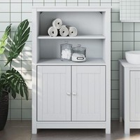 Badschrank Berg Weiß 69,5X34X110 Cm Massivholz Kiefer