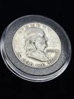 US 90% Silver 1954 DFranklin Half Dollar AU – Nice Book Filler