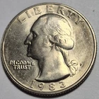 1983P, 1983D, And 1983S Gem Washington Quarters. Original.