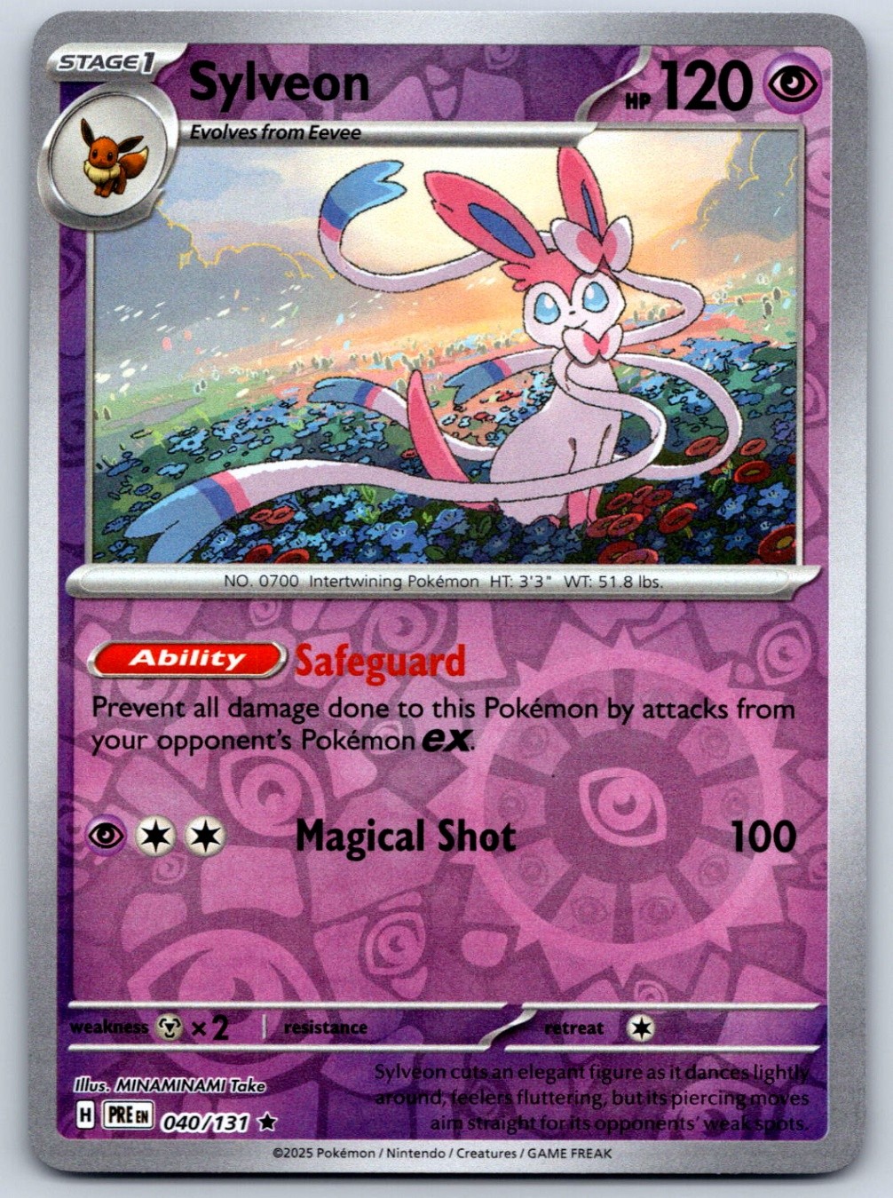 Sylveon - Reverse Holo - Prismatic Evolutions 040/131 Pokemon Card NM