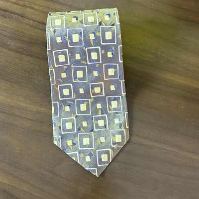 Robert Talbott Best Of Class Green Geometric Floral & Square Pattern Made In USA