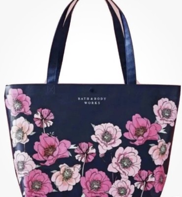 Bath & Body Works MOTHER S DAY 2020 VIP Navy/Pink Floral TOTE Large *Bag Only*