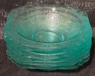 Set of 6 Recollection Green (Teal) Soup Cereal Bowls by Indiana Glass