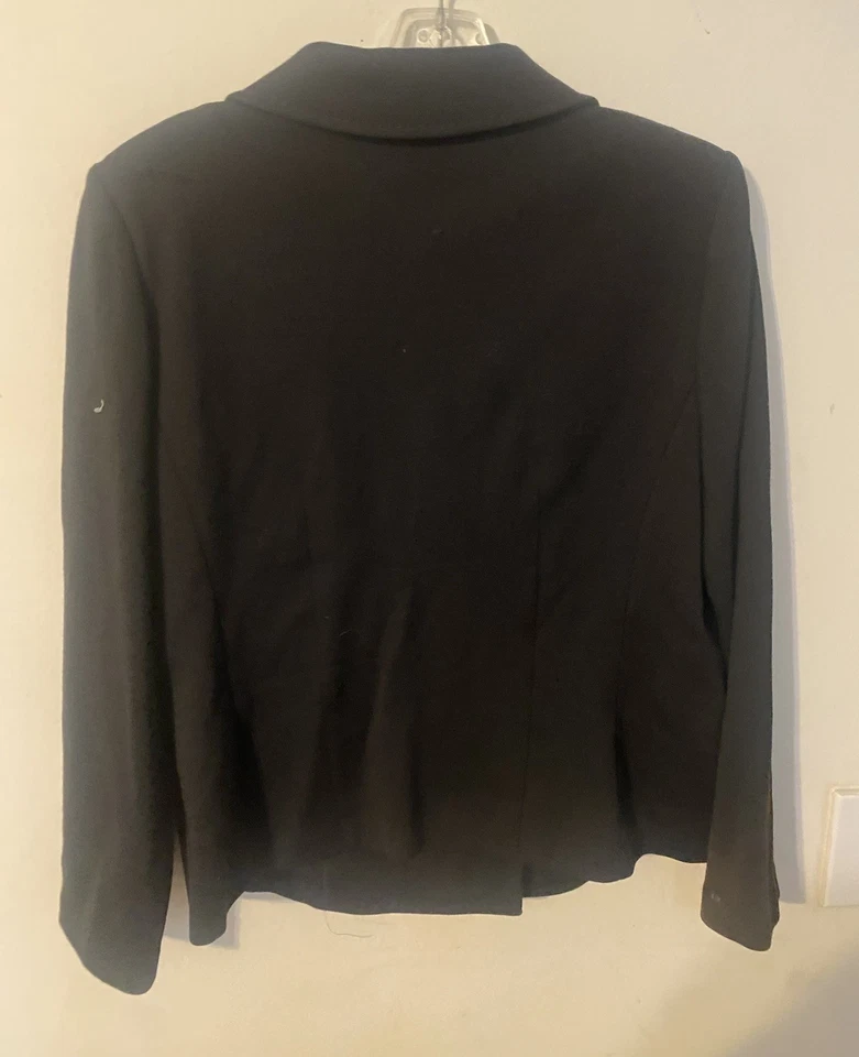 St John Caviar Ladies Blazer SZ 10 Black Buttons Double Breasted - Image 4 of 4