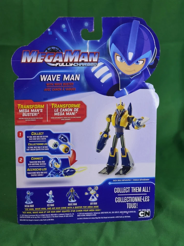 NUEVA figura Wave Man-Mega Man completamente cargada sellada 2019 Cartoon Network Foto 2 de 4