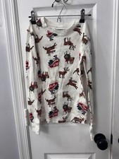 Old Navy Kids Christmas Pajama Set XL 12 Reindeer Sleigh 2 Pc Cotton Unisex