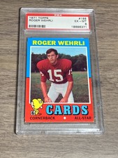 Roger Wehrli 1971 Topps PSA 6 EX-MT Graded Card Cardinals Rookie HOF #188. rookie card picture