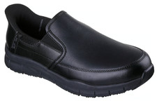 NEW MENS SKECHERS SLIP INS WORK NAMPA BROXTIN Black LEATHER Shoes AUTHENTIC