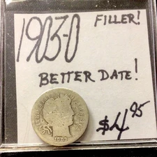 1903 O Barber Silver Dime Filler! Better Date! ENN Coins