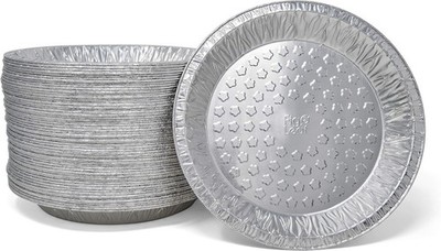 Fig & Leaf (60 Pack) Premium 9-Inch Pie Pans l Pie/Tart Pans, Silver 