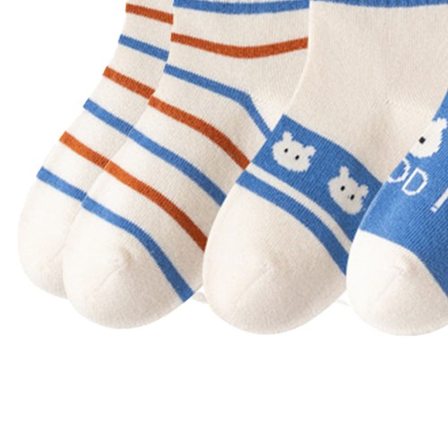 5 Pair Children Mid Calf Socks Breathable Cartoon Cute Pattern Comfortable - Picture 16 of 24