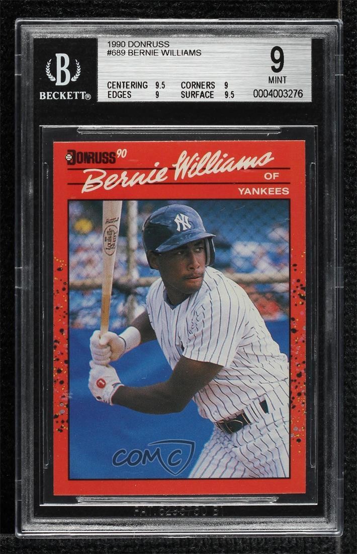 1990 Donruss Bernie Williams #689 BGS 9 MINT Rookie RC 3a0