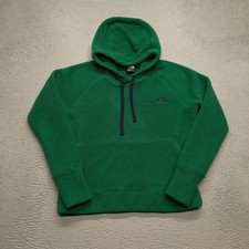 The North Face Deep Pile Fleece Hoodie Women  s Large Green Pullover Hooded TNF