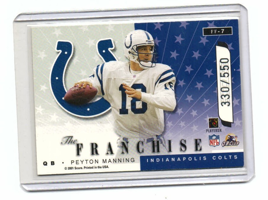 2001 Score Select #FF-7 Peyton Manning / Reggie Wayne Future Franchise #330/550