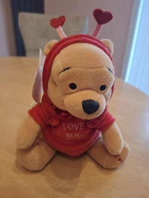 Disney Winnie Puuh 6 Zoll weicher Plüschbär ''Love Bug'' mit Outfit wird nicht mehr hergestellt