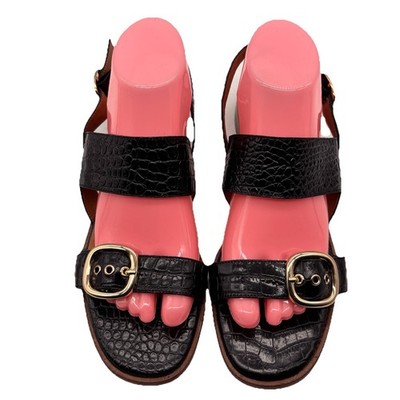Bocage Double Strap Animal Textured Sandals Shoes Women s Sz EU 41 US 10