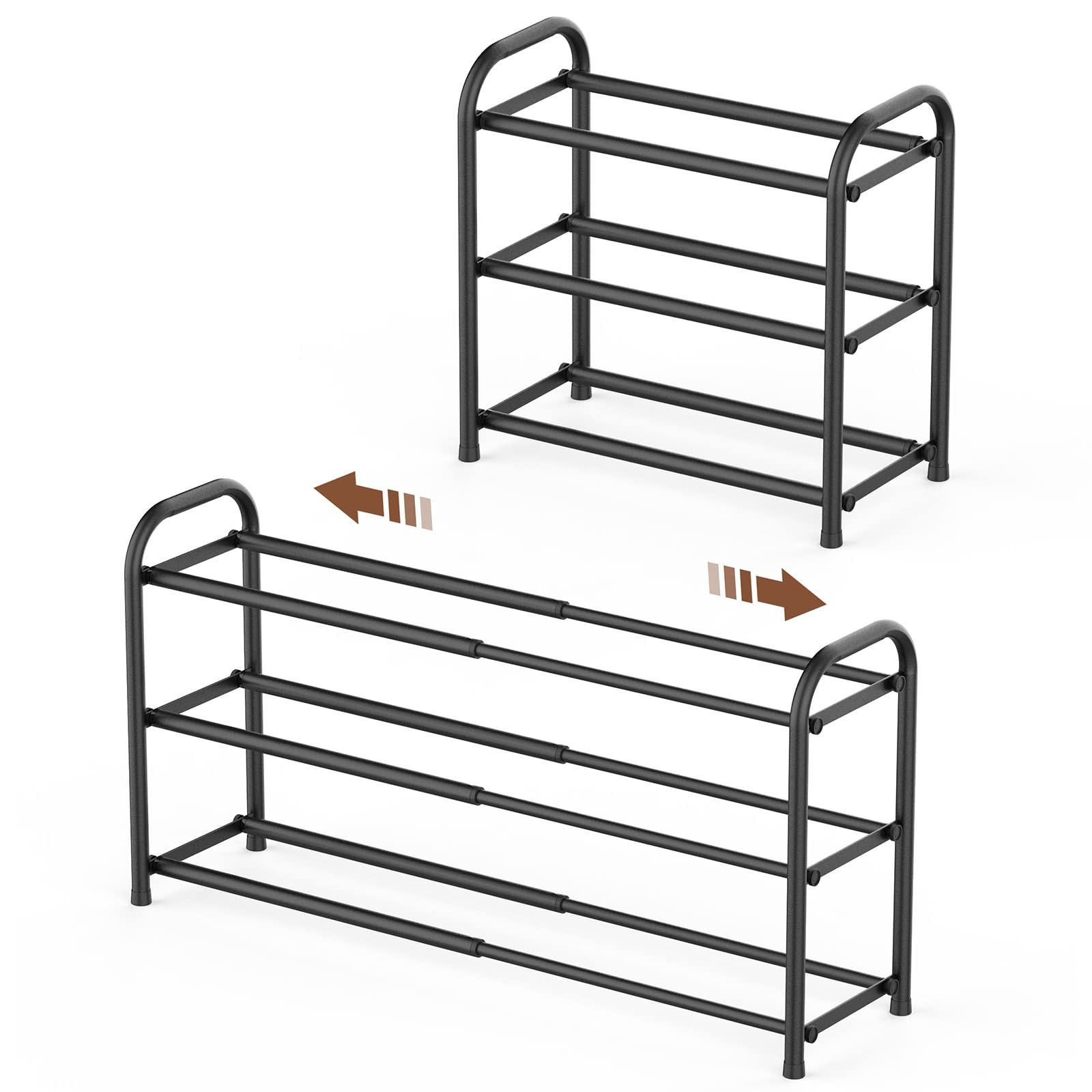 3-Tier Expandable Heavy Duty Shoe Rack Adjustable Storage Organizer