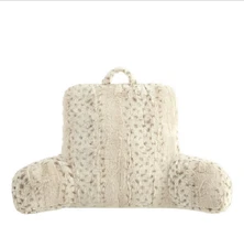 Mainstays Faux Fur Backrest Pillow for Adults, 23"x 30" Snow Leopard