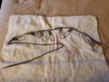Vintage Frabill Metal Steel Fish Stringer 60 Inch 9 Moveable Hooks