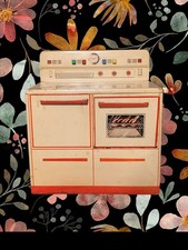 WOLVERINE Child's Toy Kitchen Stove Oven Tin Metal Needs TLC ROUGH SHAPE Vintage