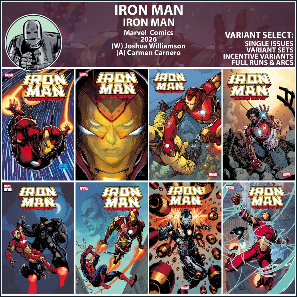 Iron Man (2026) #1 2 3 4 5 6 7 8 Marvel Comics COVER SELECT