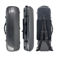 4/4 Full Size Violin Case Box Black Carbon Fiber with Backstrap Convenient Carry