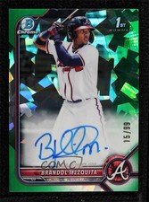 2022 Bowman Chrome Green Atomic Refractor 15/99 Brandol Mezquita Auto 0lj0
