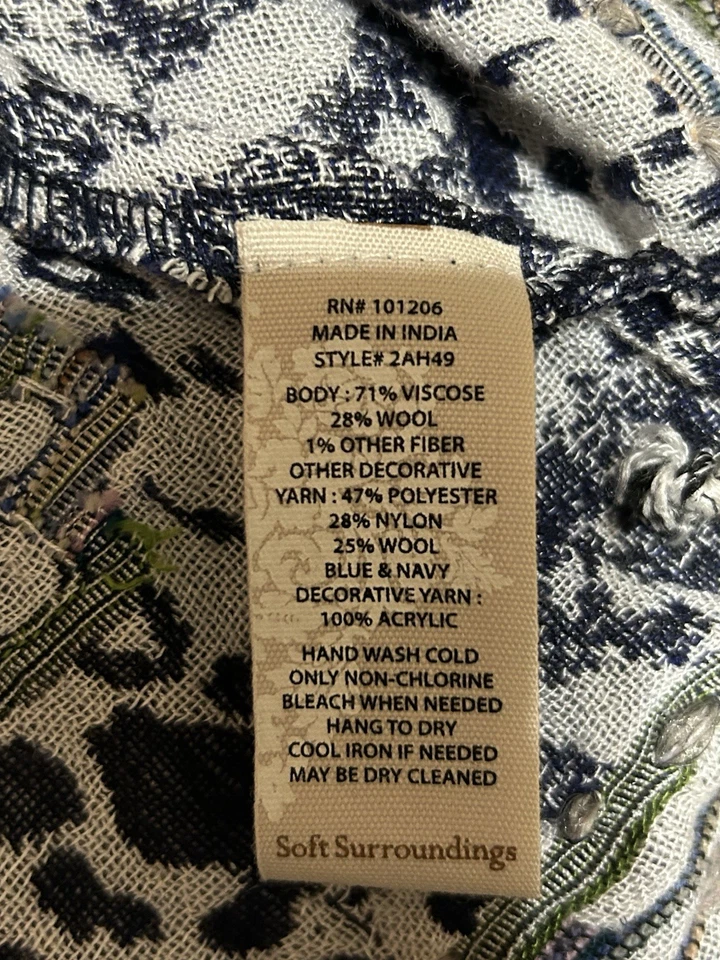 Kimono boho tapiz bordado lentejuelas Soft Surroundings para mujer talla L/XL nuevo sin etiquetas Foto 4 de 4